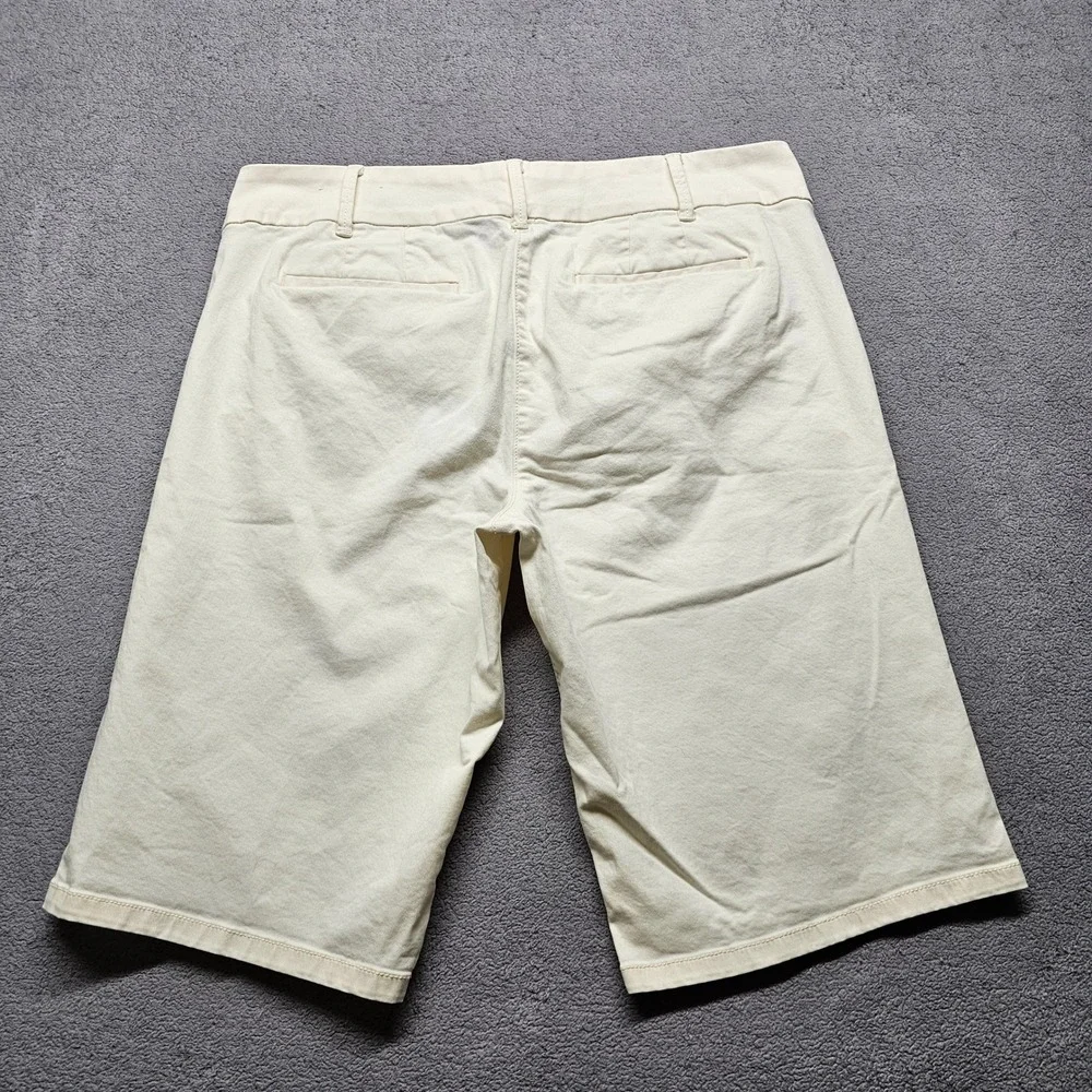 Loft‎ Outlet Womens Size 12 Cream Bermuda Chino Shorts Off White Cotton Spandex